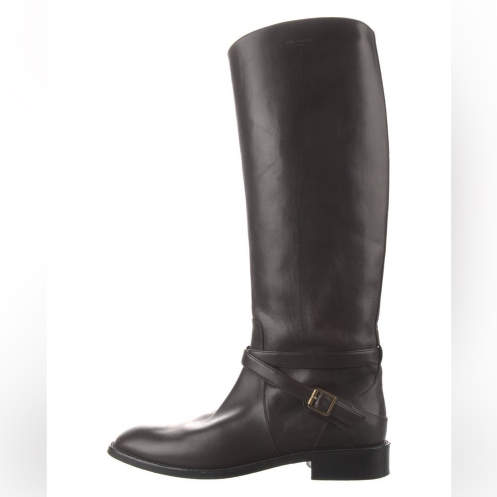Saint Laurent Leather Riding Boots - Picture 2 of 12